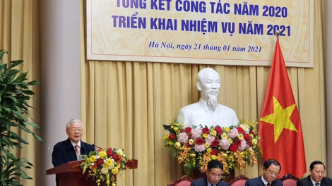 Ồng Nguyễn Phú Trọng Tổng Bí thư tus bal Pơrjum lam lơh kơnòl broă bơh Văn phòng Chủ tịch lơgar