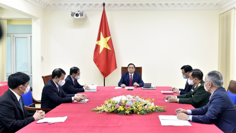 Thủ tướng Chính phủ ồng Phạm Minh Chính cri bơyai tàm điện thoại mờ Thủ tướng lơgtar Lo