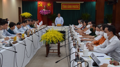 Thủ tướng Cíñ phủ ồng Phạm Minh Chính lơh broă mờ kwang đơng lam bồ càr Bình Phước