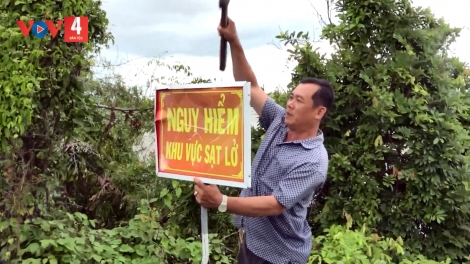 UBND tỉnh Trà Vinh công bố tình huống khẩn cấp về sạt lở ven sông Hậu