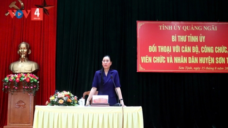 BÍ THƯ TỈNH UỶ QUẢNG NGÃI PRÁ XAY LÂNG CÁN BỘ, CÔNG CHỨC, VIÊN CHỨC LÂNG ĐHANUÔR SƠN TỊNH