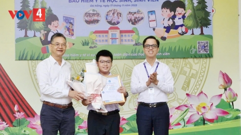 Trần Nguyễn Bảo Khánh, học sinh lớp 6/1, trường THCS Nguyễn Huệ đoạt giải Nhất “Cuộc thi  Sáng tạo nội dung số về chính sách bảo hiểm y tế học sinh, sinh viên”