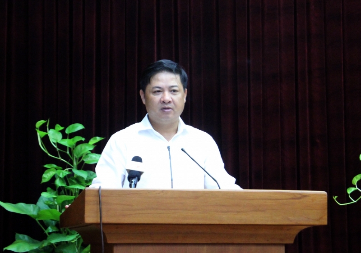 Ông Lương Nguyễn Minh Triết, Phó Bí Thường trực Thành ủy, Chủ tịch Hội đồng Nhân dân thành phố Đà Nẵng phát biểu tại hội nghị.