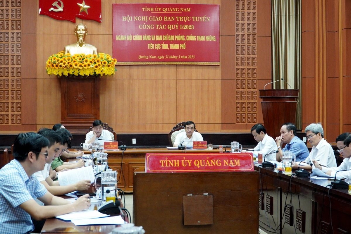 Đại biểu dự hội nghị tại điểm cầu Quảng Nam. Ảnh: H.Q