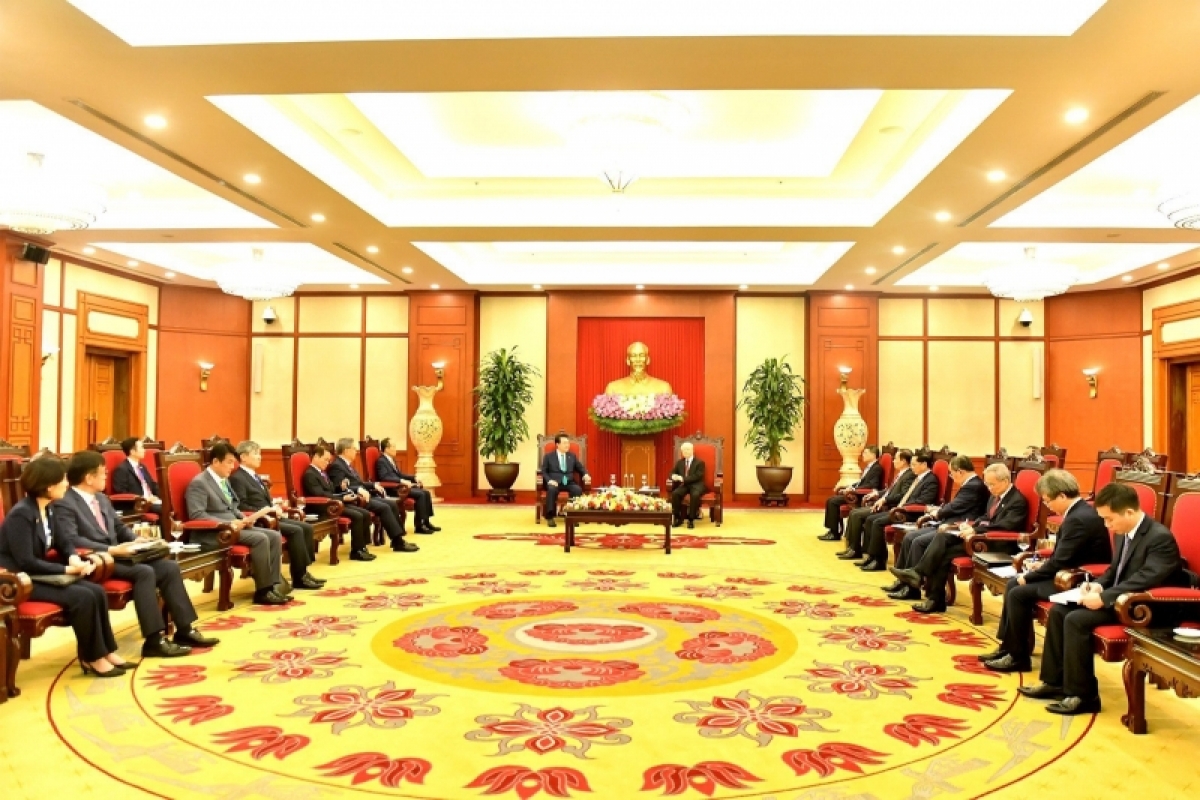 Tổng Ƀí thư ồng Nguyễn Phú Trọng wă rò Kwang atbồ lơgar Hàn Quôk