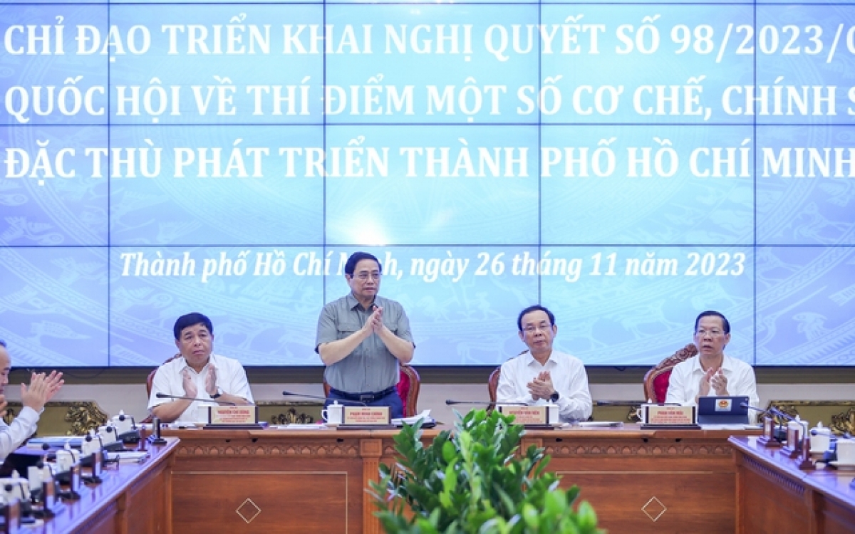 Thủ tướng Phạm Minh Chính chủ trì hội nghị - Ảnh: VGP/Nhật Bắc