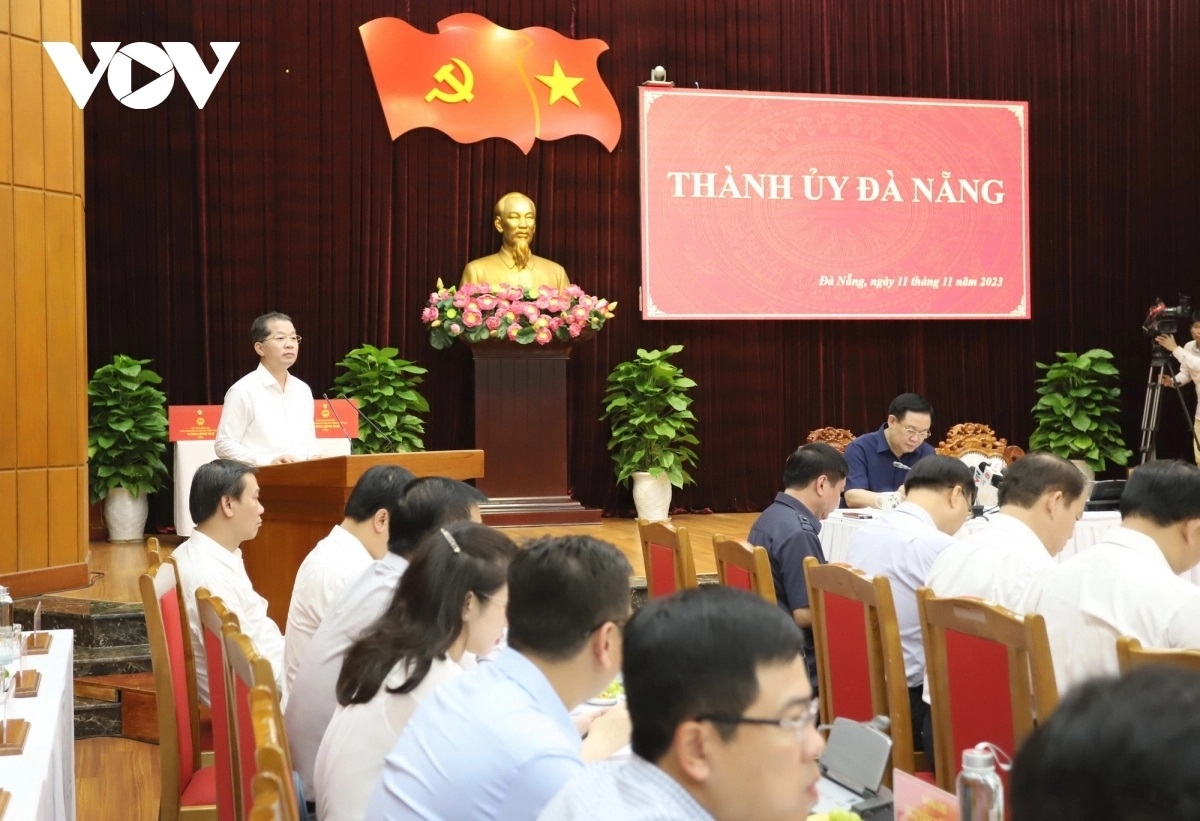 Ông Nguyễn Văn Quảng, Bí thư Thành ủy Đà Nẵng nêu kiến nghị với Chủ tịch Quốc hội và Đoàn công tác Trung ương