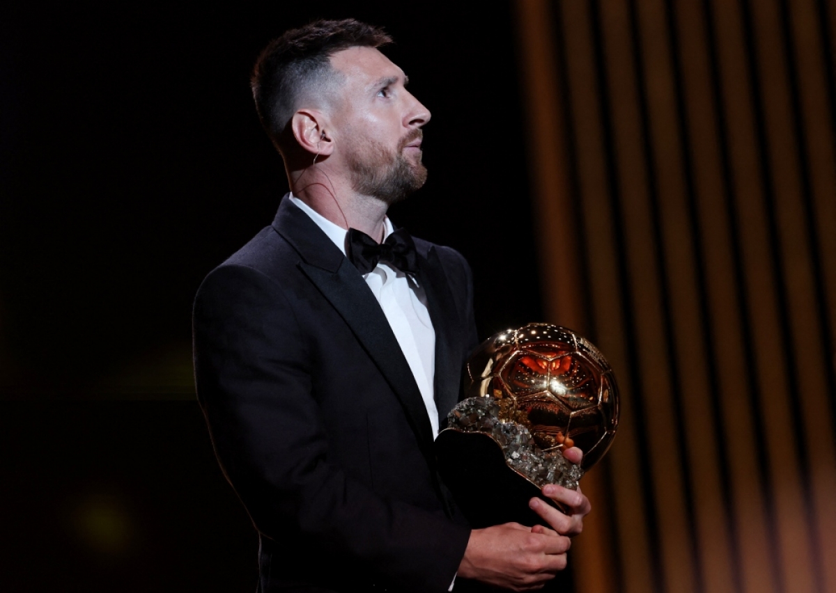 Messi chiến thắng cuộc bình chọn Quả Bóng Vàng 2023. (Ảnh: Reuters)