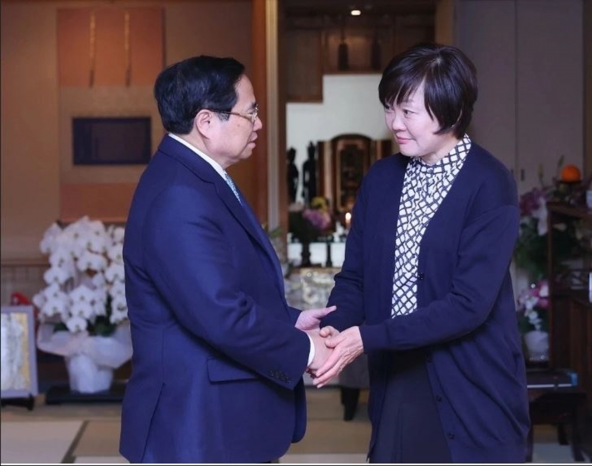 
Thủ tướng Phạm Minh Chính truh ngôi hăm yă Akie Abe, Hơkăn nhap Thủ tướng Nhật Bản Abe Shinzo