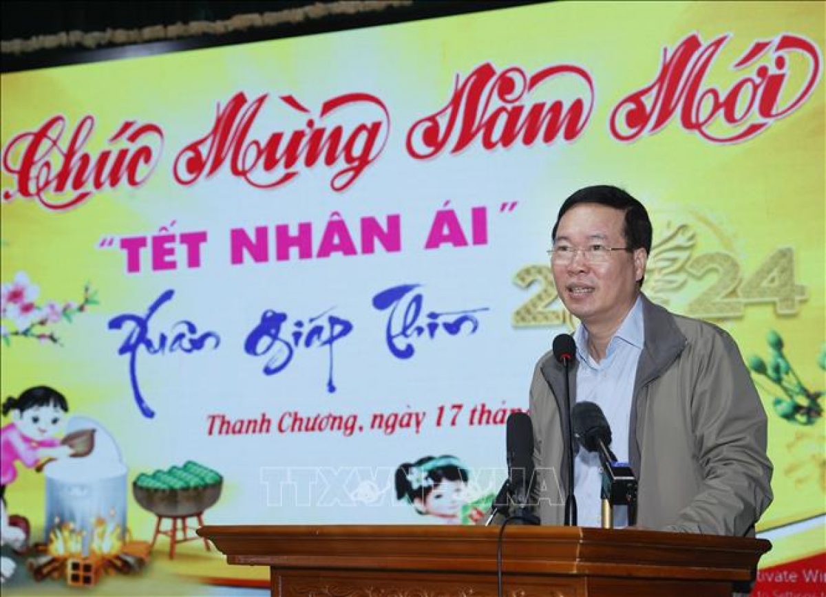 Khua mir sir Võ Văn Thưởng nao tơña bla, pơsur hăng pơpŭ hơ-ơč tết mơnuih ƀôn sang