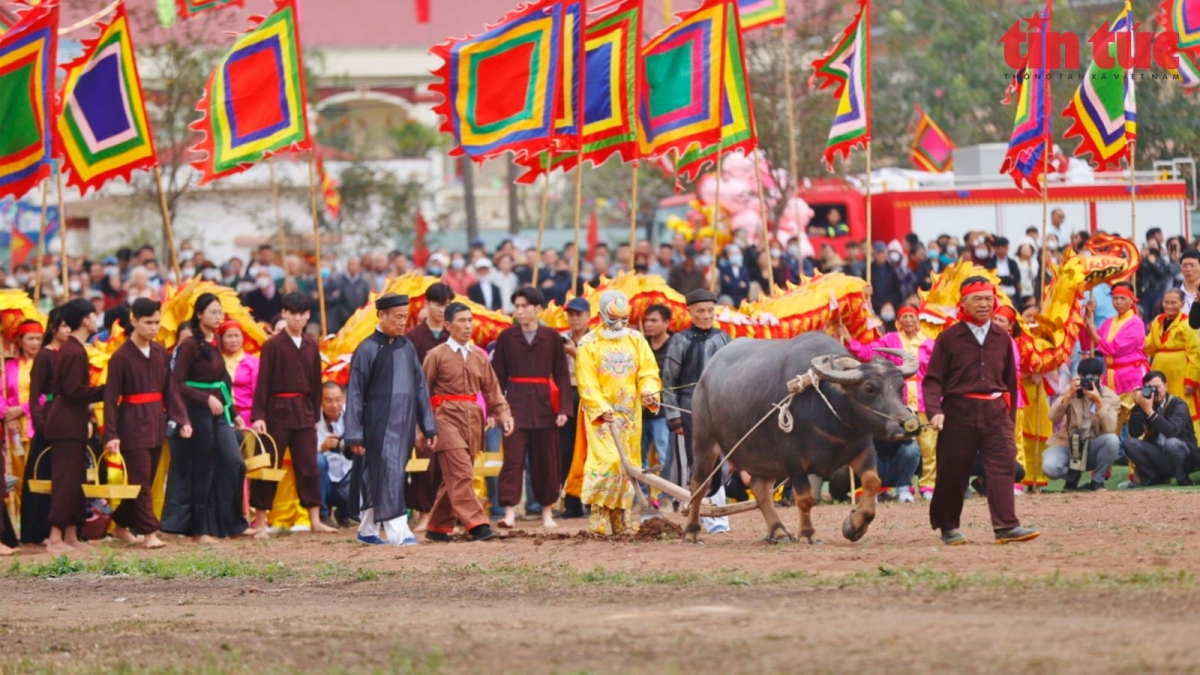 Pa căh cớ bh'rợ bhua Lê Đại Hành cày k'tiêc đhị hân noo Bhiêc bhan Tịch điền Đọi Sơn 2024.  Apêê pân đil vel chooi bêêt đợ cr'liêng m'ma tr'nơơp ting n'juông c'lâng cày âng bhua Lê Đại Hành 