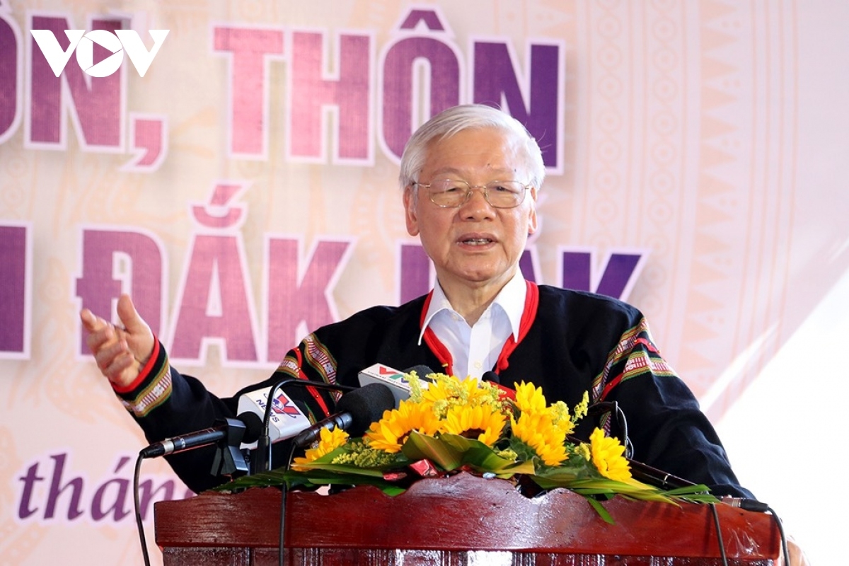 Pôa Nguyễn Phú Trọng-kăn xiâm pơkuâ hnê ngăn xông tơpui a Hâi Tơrŭm mâu hdroâng kuăn ngo a cheăm Dur Kmăn, tơring Krông Ana, Dak Lak hâi lơ 11/11/2028