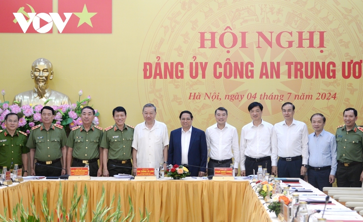Chủ tịch nước Tô Lâm và Thủ tướng Phạm Minh Chính dự hội nghị Đảng ủy Công an Trung ương
