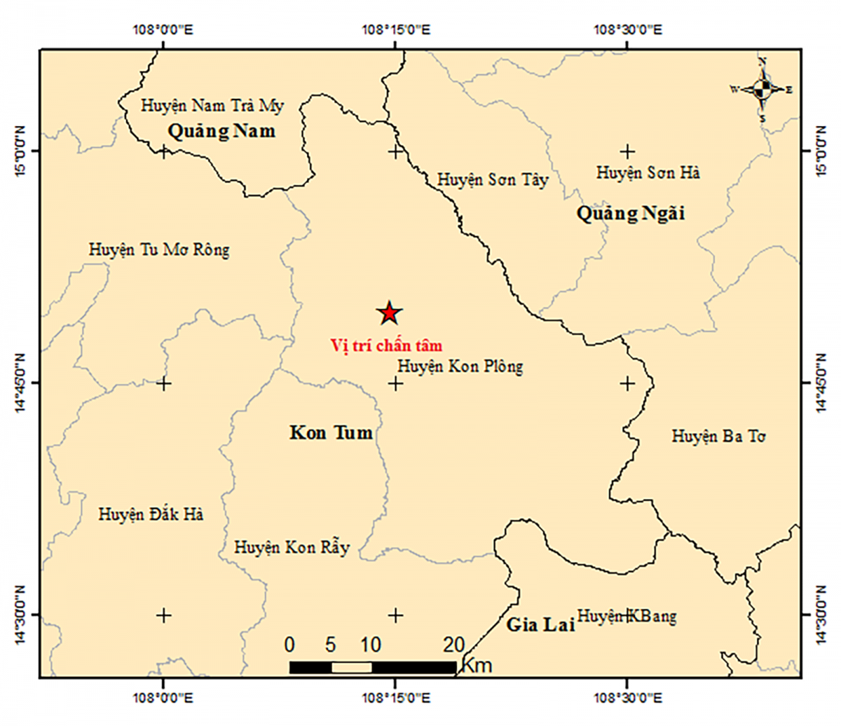 Sră wac rùp ù tiah dơ̆ tơrluh ù ngai 28/7 pràn 5.0 đồ richter. Rùp bơh Viện Vật lý điạ kầu dê