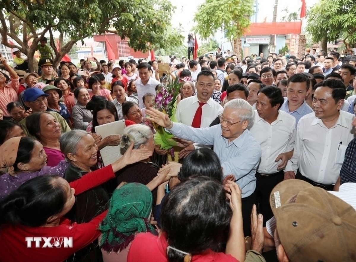 Tổng Ƀí thư ồng Nguyễn Phú Trọng mờ làng bol tàm xã Vinh Quang, kơnhoàl Vĩnh Bảo, ƀòn dờng Hải Phòng