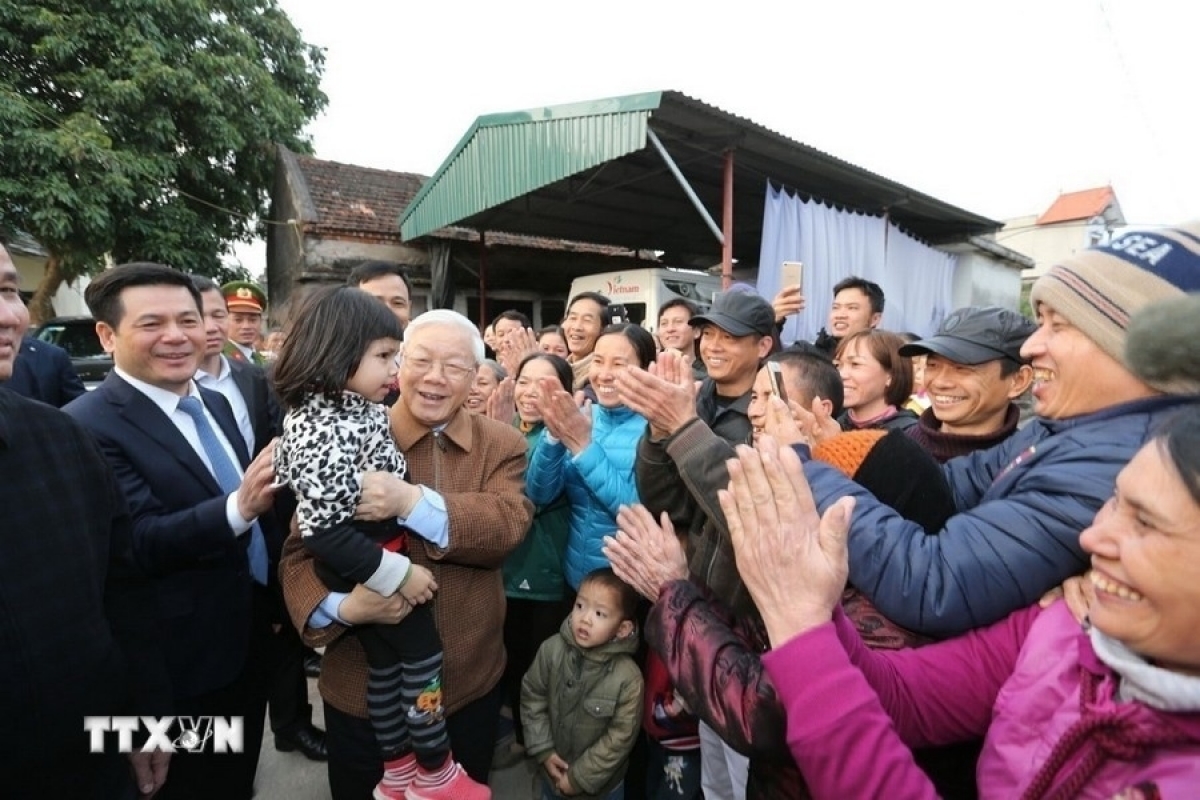 Pôa Nguyễn Phú Trọng - Kăn xiâm pơkuâ hnê ngăn Đảng ƀă kuăn pơlê cheăm Tây An, Tiền Hải, Thái Bình