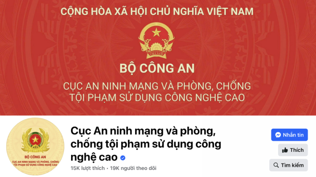 Fanpage Cục an ninh mạng có tích xanh, là fanpage đáng tin cậy