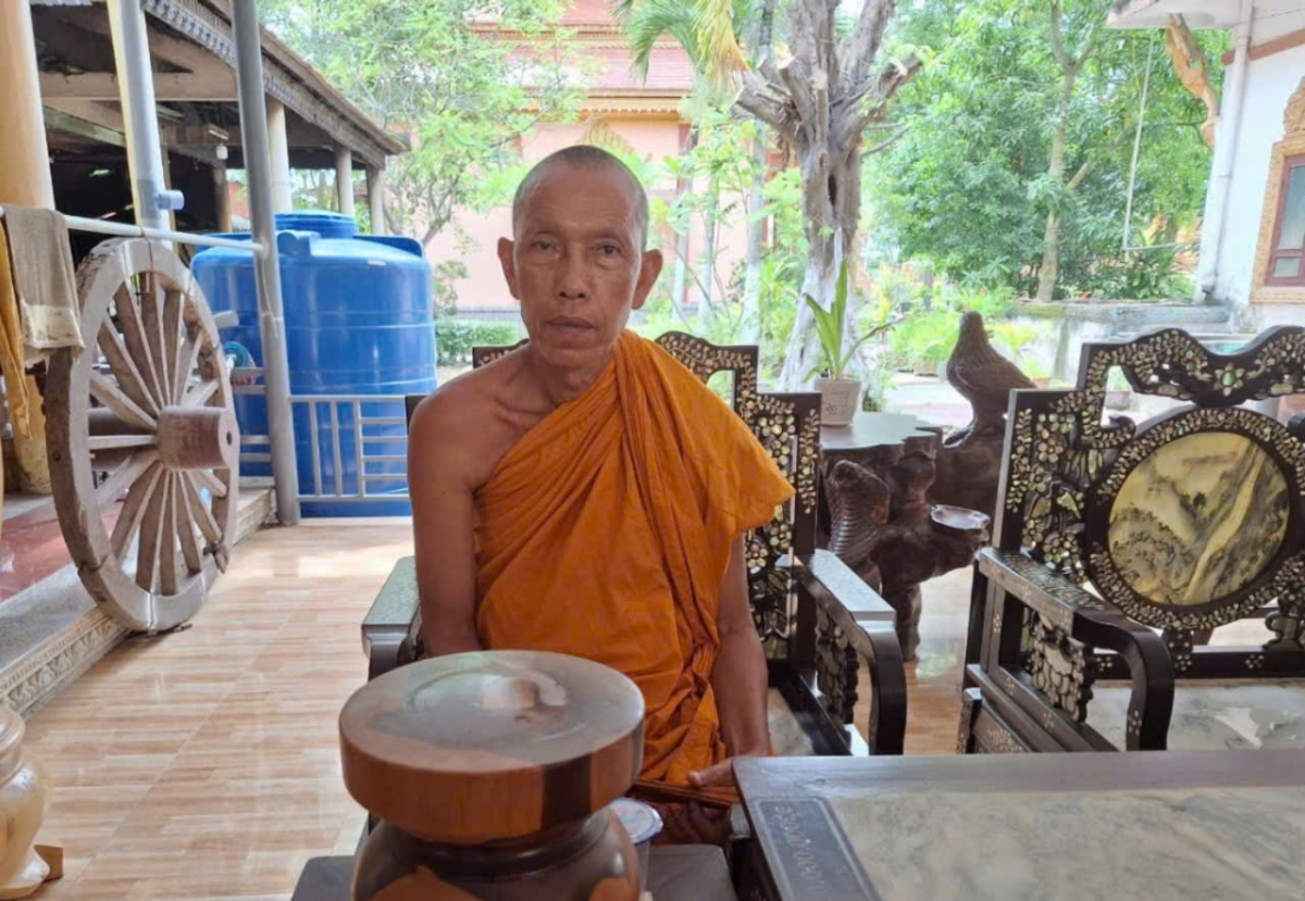 Thượng tọa Dương Văn Na, Chủ tịch Hội Đoàn kết sư sãi yêu nước thành phố Trà Vinh, tỉnh Trà Vinh