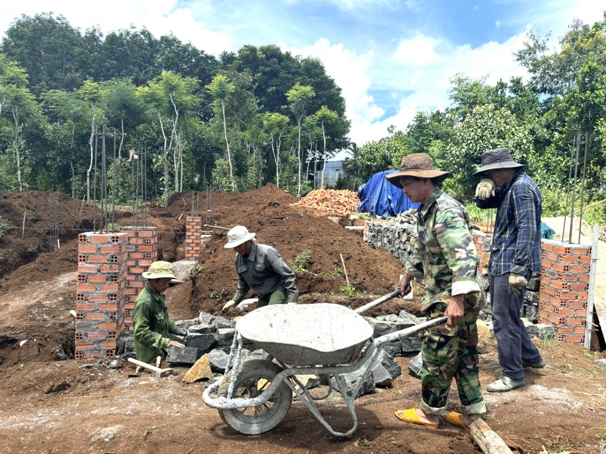 Không chịu nổi cú sốc mất 2 con, ông Hoàng Văn Tuấn (người đẩy xe rùa) vào rẫy dựng nhà ở.
Ảnh: Tuấn Long/VOV Tây Nguyên