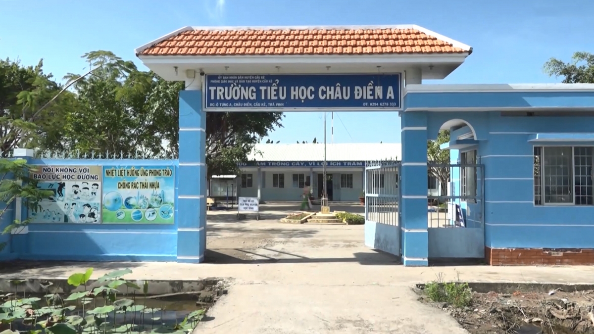 Trường Tiểu học Châu Điền A - học sinh dân tộc Khmer chiếm đa số