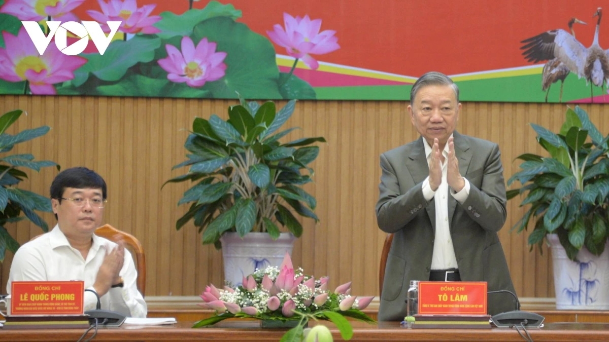 Tổng Bí thư Tô Lâm chủ trì buổi làm việc với Ban Chấp hành Đảng bộ tỉnh Đồng Tháp