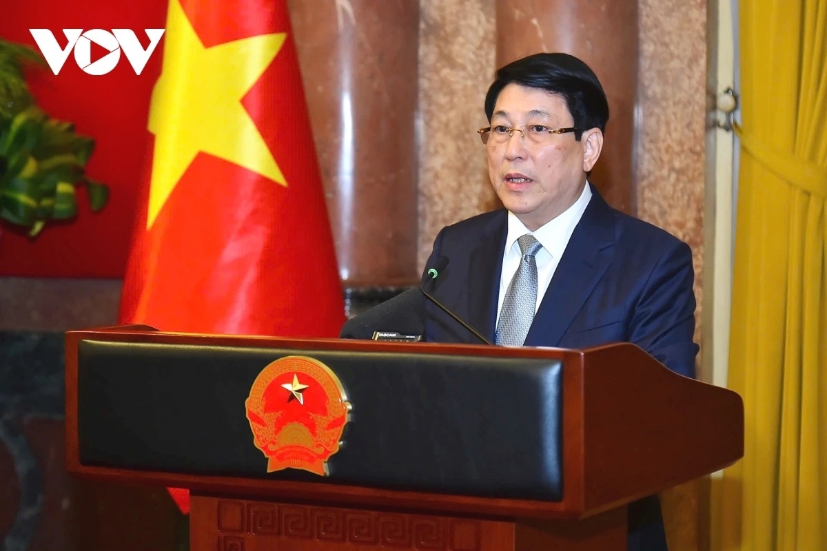 Chủ tịch nước Lương Cường phát biểu tại buổi gặp mặt