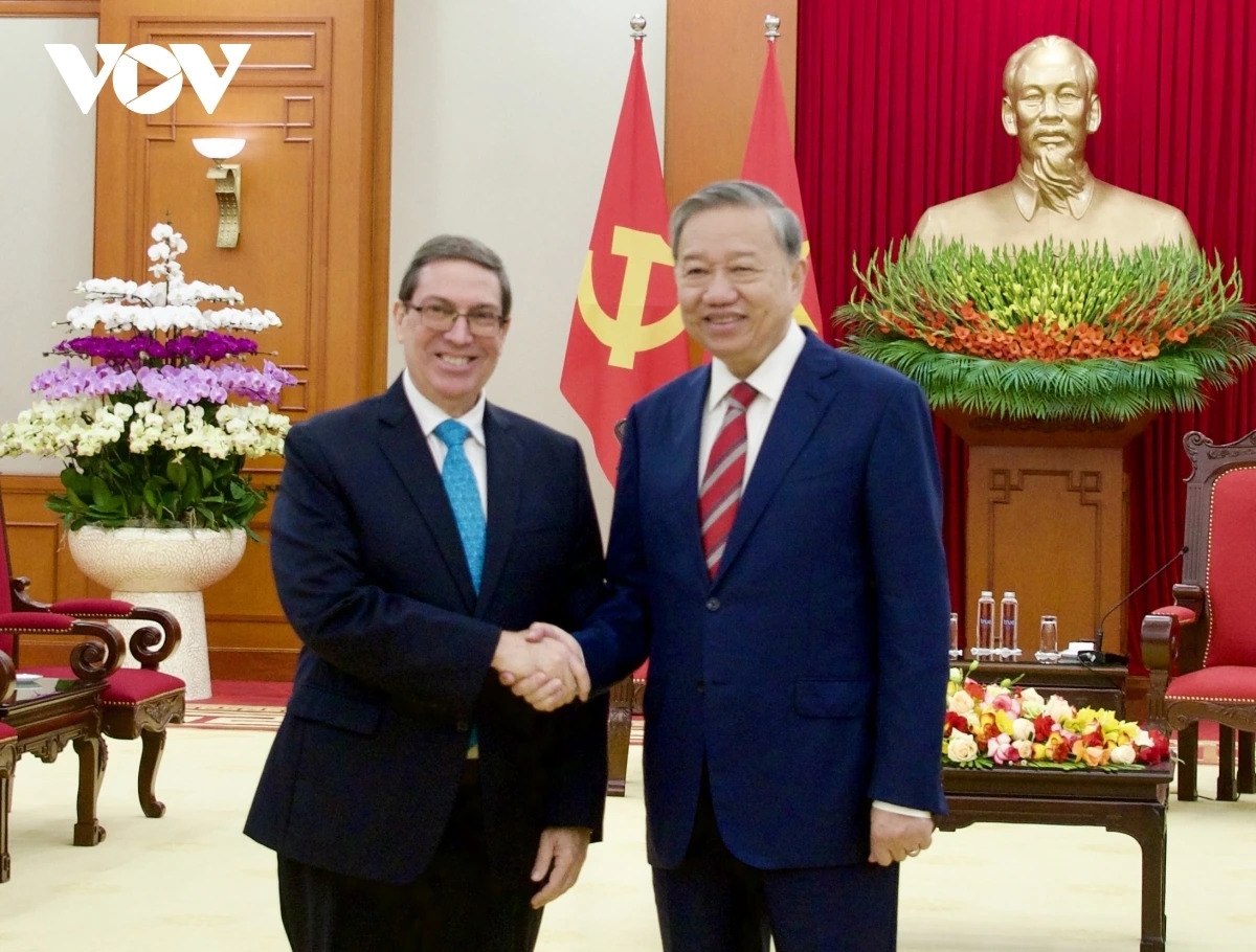 Tổng Bí thư Tô Lâm wơt Bộ trưởng Ngoại giao Cu-ba