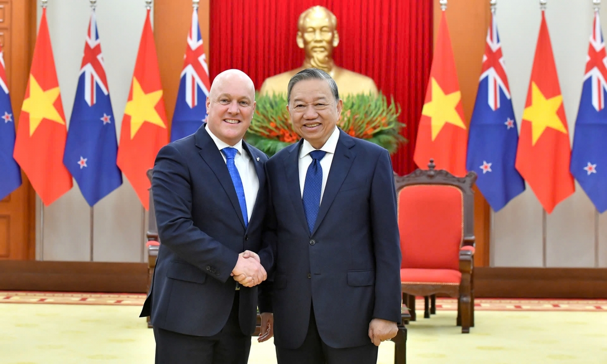 Tổng bí thư Tô Lâm n'hanh Thủ tướng New Zealand