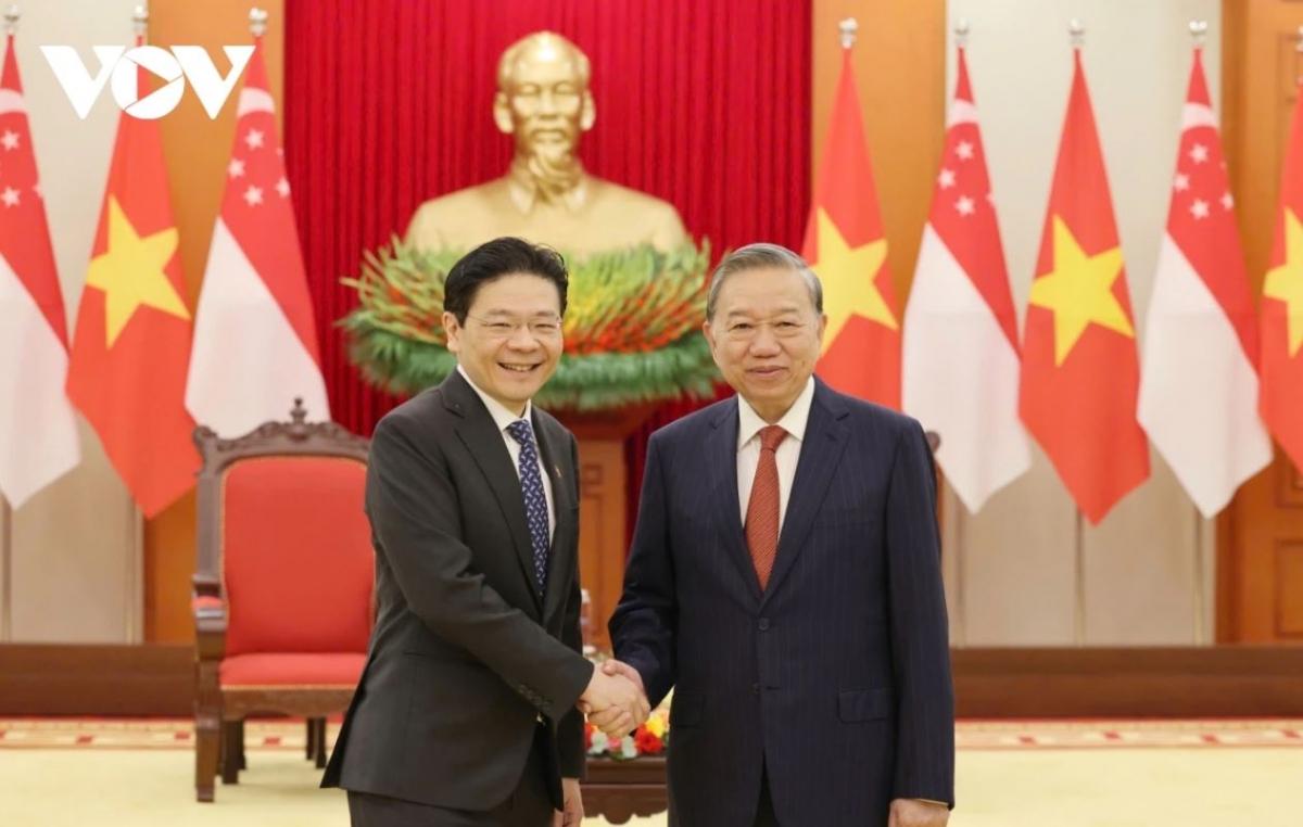 Tổng Ƀí thư ồng Tô Lâm wă Thủ tướng lơgar Kộng hoà Singapore ồng Lawrence Wong