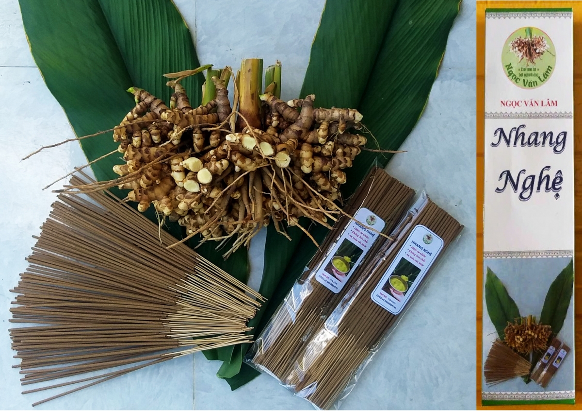 Sản phẩm nhang nghệ Ngọc Văn Lâm của chị Đa Ni trên sàn thương mại điện tử Trà Vinh. Ảnh: Thạch Trà Vinh/VOV ĐBSCL