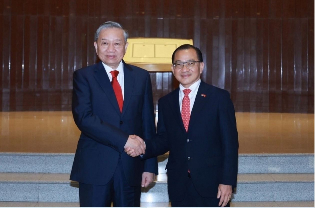 Pôa Tô Lâm, Kăn xiâm pơkuâ hnê ngăn cheăng Đảng trâm Kăn xiâm hnê ngăn Kuô̆k hô̆i Singapore (Um: TTXVN)