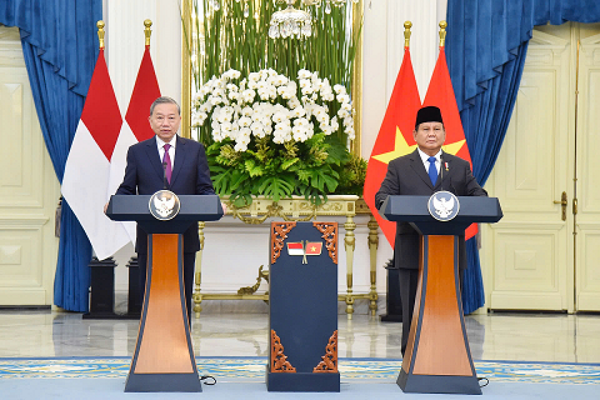Tổng Bí thư Tô Lâm n'hanh Tổng thống Indonesia ƀư tơm rơh hop báo