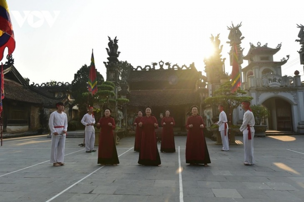 Sản phẩm du lịch "Hát xoan làng cổ" tại xã Hùng Lô, Việt Trì, Phú Thọ. Ảnh: VOV