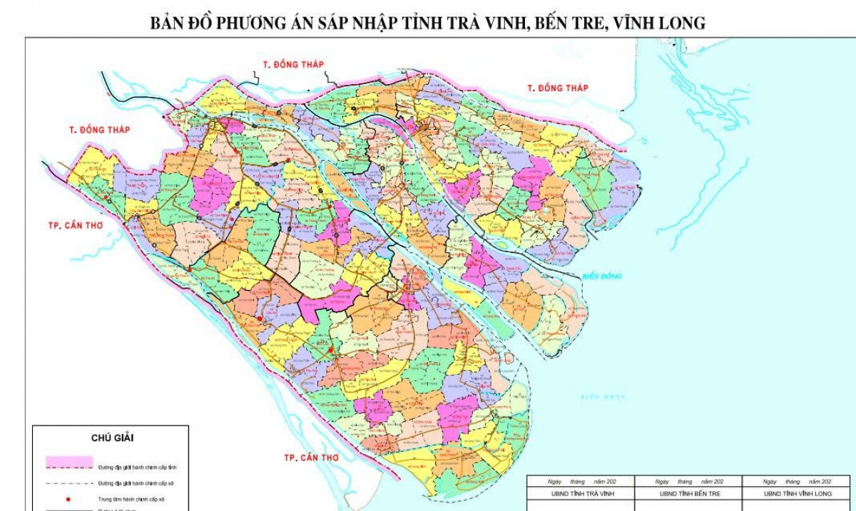 Bản đồ tỉnh Vĩnh Long mới sau khi sáp nhập có 124 xã, phường