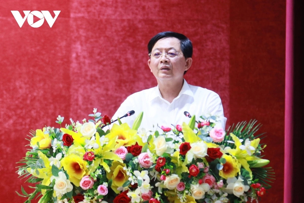 Ông Hồ Quốc Dũng, Bí thư Tỉnh ủy Bình Định phát biểu tại buổi làm việc.