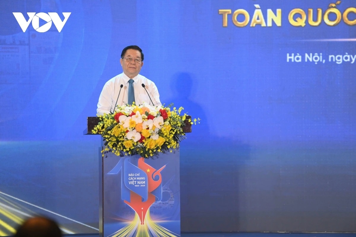Ông Nguyễn Trọng Nghĩa - Ủy viên Bộ Chính trị, Bí thư Trung ương Đảng, Trưởng Ban Tuyên giáo và Dân vận Trung ương phát biểu tại Lễ khai mạc
