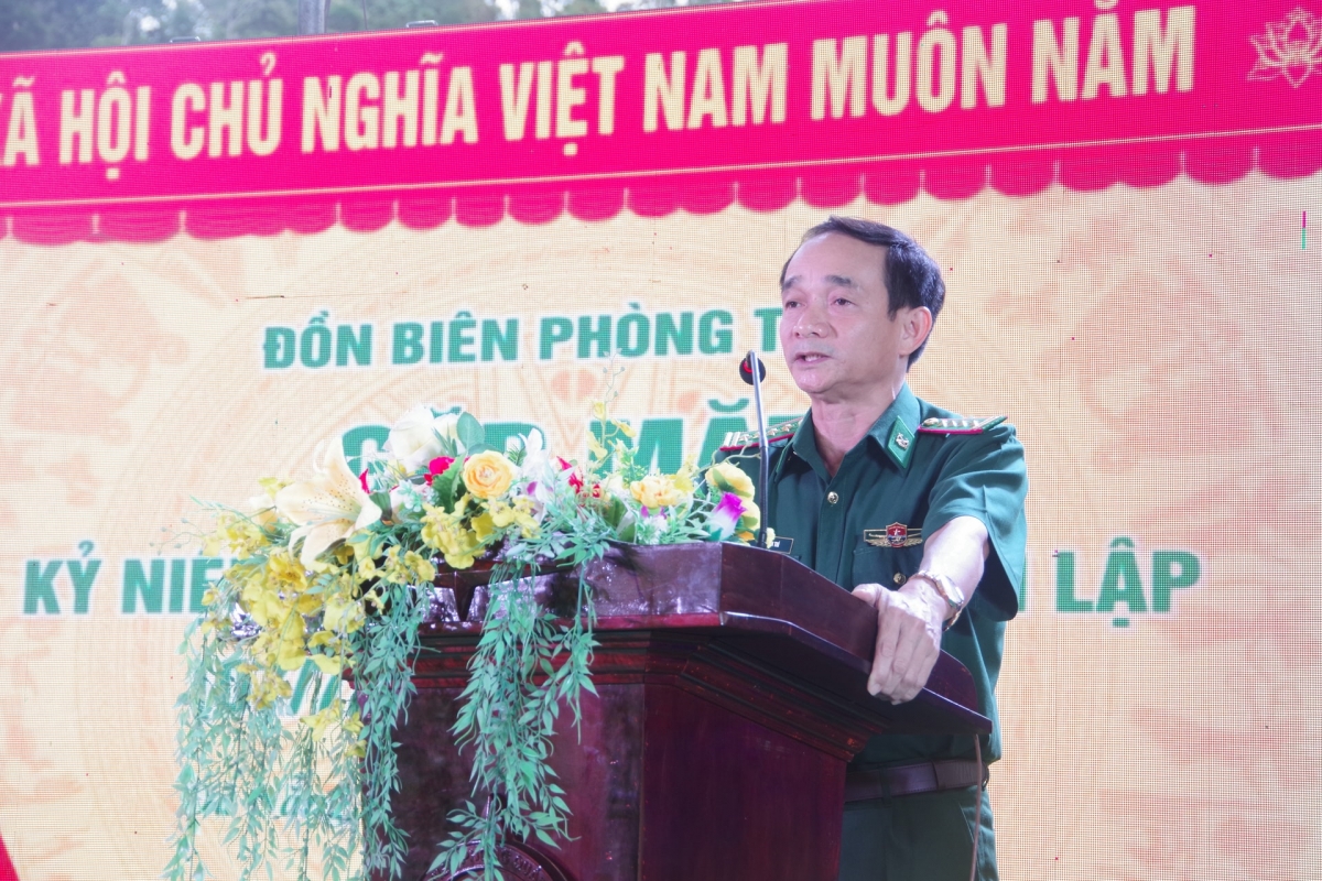 Đại tá Phan Văn Thí - Phó Chỉ huy trưởng Ban Chỉ huy Bộ đội Biên phòng TP.Đà Nẵng phát biểu tại buổi gặp mặt. Ảnh: HỒNG ANH