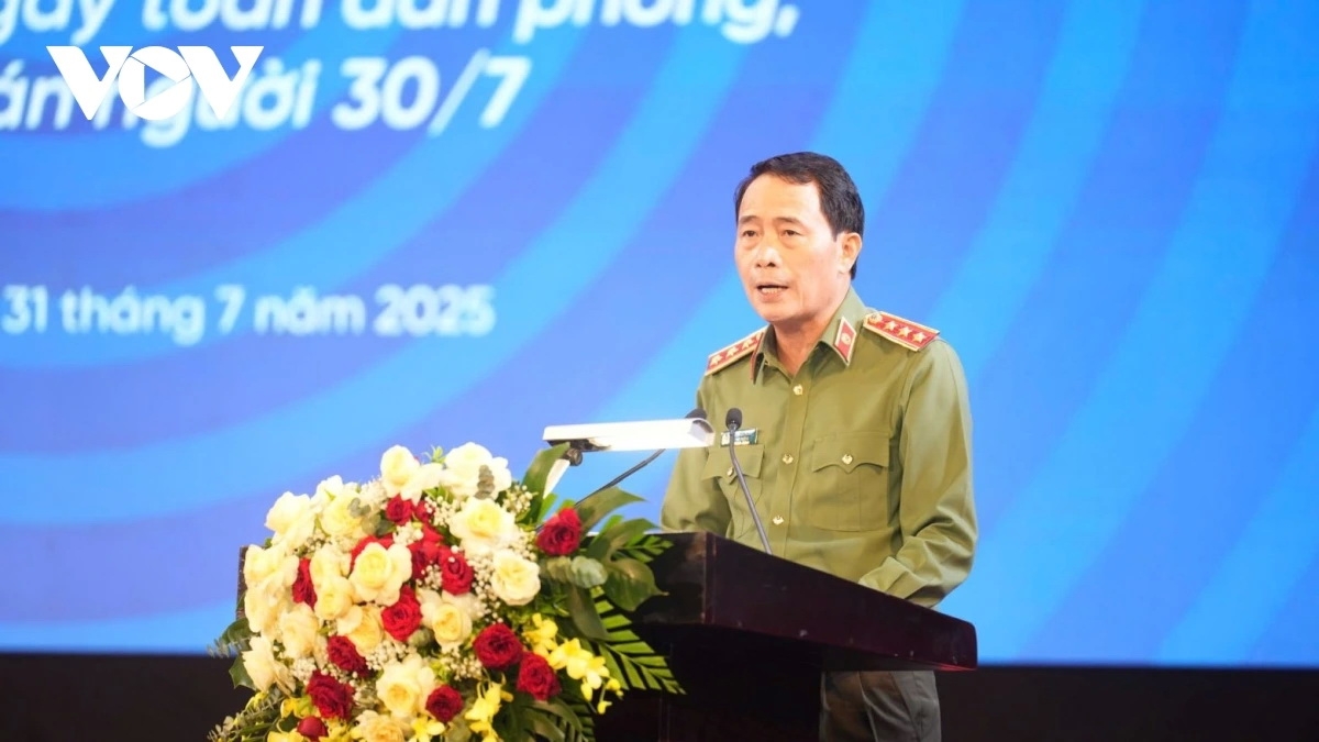 Thượng tướng Lê Quốc Hùng, Thứ trưởng Bộ Công an phát biểu tại lễ phát động