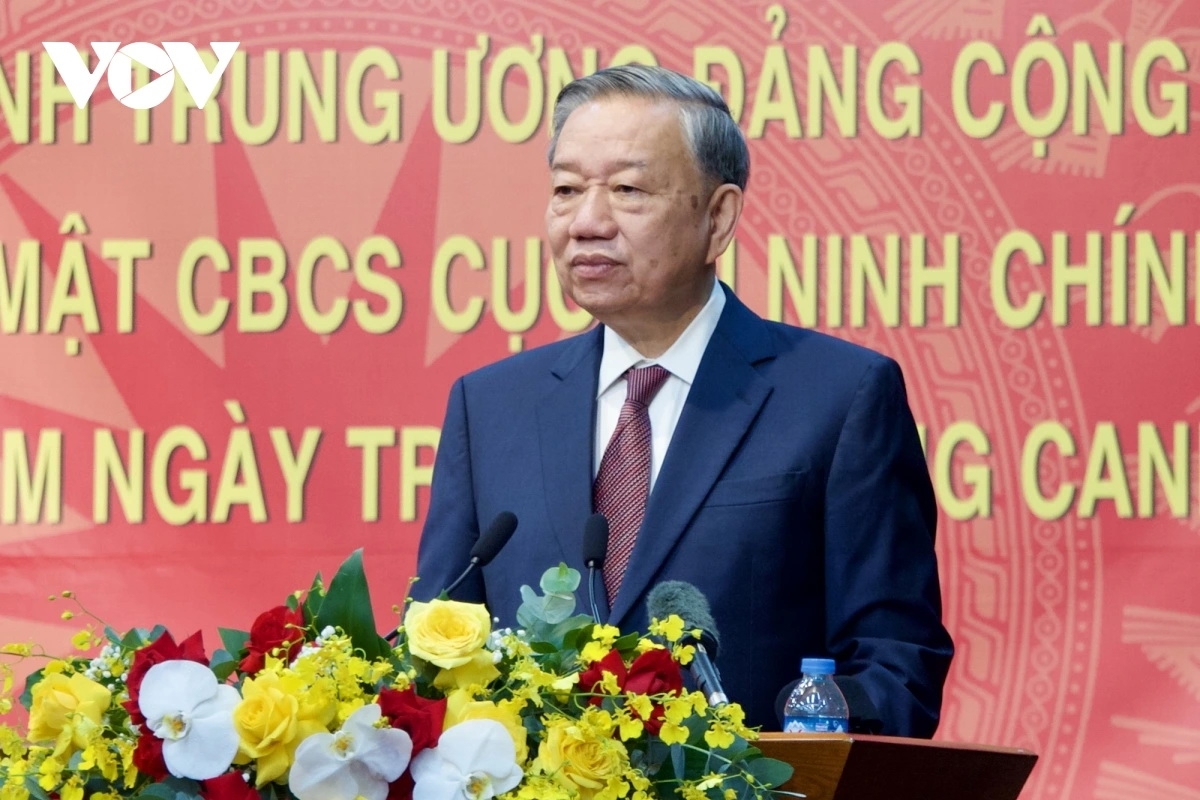 Tổng Bí thư Tô Lâm phát biểu.