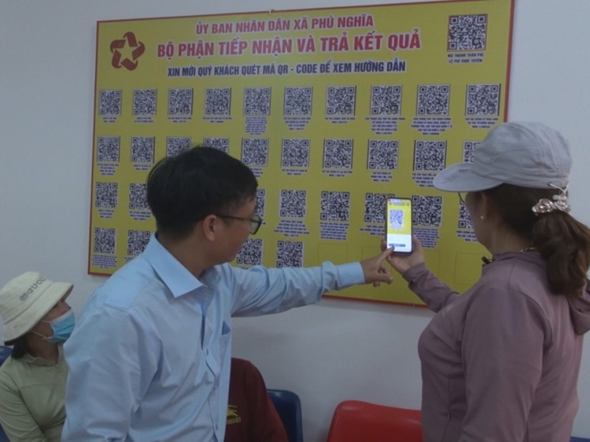Urang jakar di Pasak duh bruk Karja xa Phú Nghĩa tacei ba rahra pasang ma QR ka khau tin dom gah