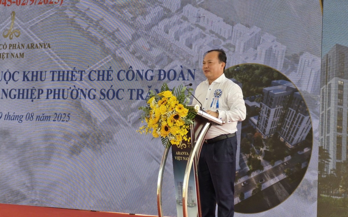 Ông Nguyễn Văn Hòa, Phó Chủ tịch UBND thành phố Cần Thơ phát biểu tại lễ khởi công