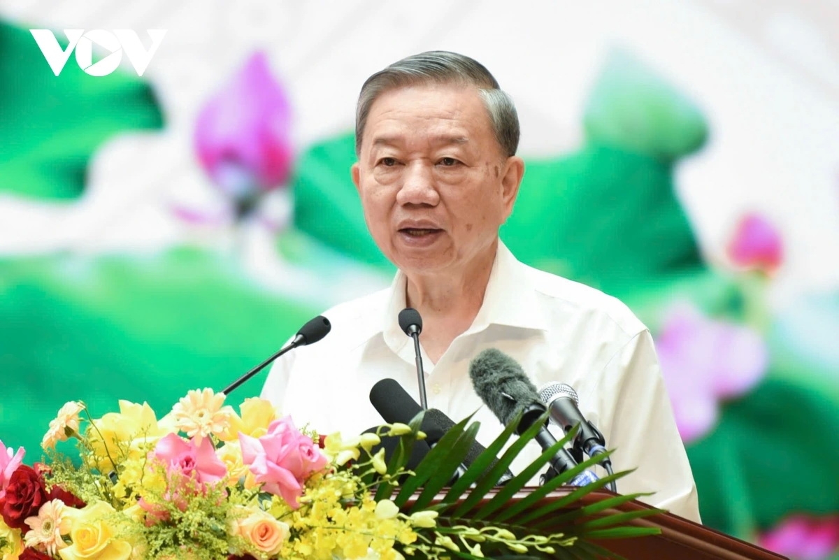 Tổng Bí thư Tô Lâm phát biểu tại buổi gặp mặt