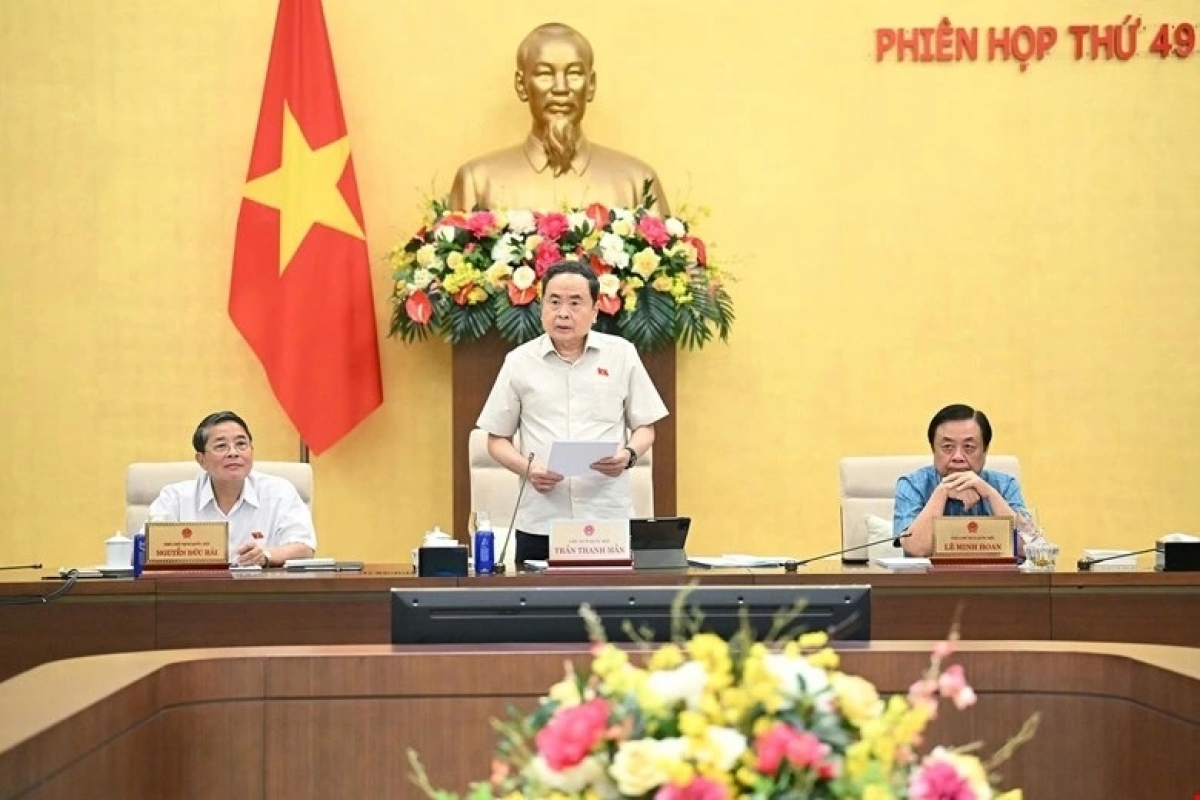 Chủ tịch Quốc hội Trần Thanh Mẫn phát biểu tại phiên họp. Ảnh: Quốc hội