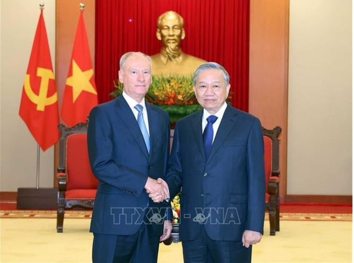 
TBT Tô Lâm sơng Bơngai jang tơgŭm ăn Kơdră tơm teh đak, Kơdră Anih vei lăng đak dơsĭ teh đak Nga Nicolai Patrushev. Rup: Thống Nhất - TTXVN