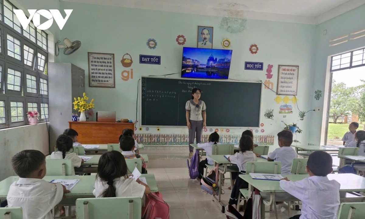 Lớp học cấp tiểu học ở xã Ia Mơ, tỉnh Gia Lai.
