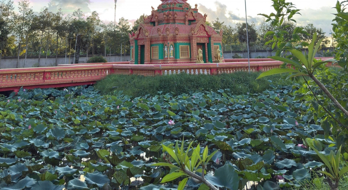 Ao sen trong khuôn viên chùa Đom Bon Pak