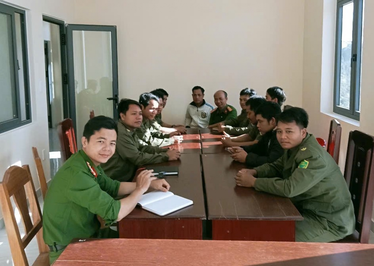 Lực lượng Công an chính quy và Tổ bảo vệ ANTT cơ sở xã Hùng Sơn 