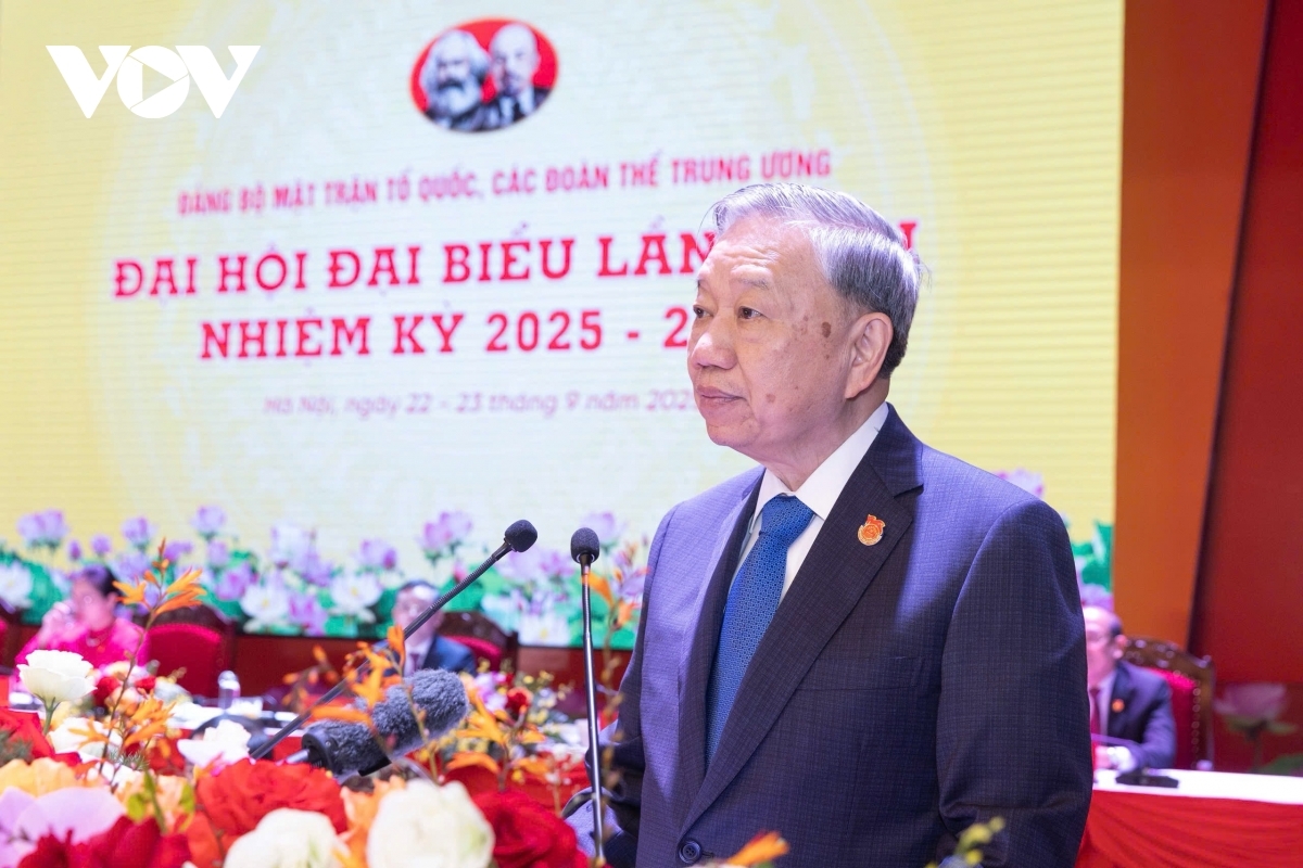 Tổng Bí thư Tô Lâm phát biểu.