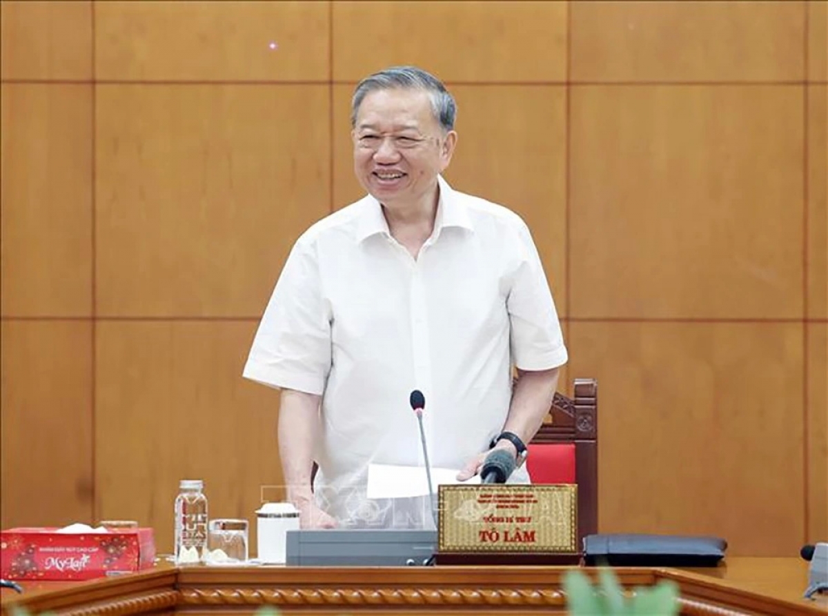 Tổng Bí thư Tô Lâm làm việc với Thường trực các Tiểu ban Đại hội XIV của Đảng. Ảnh: TTXVN