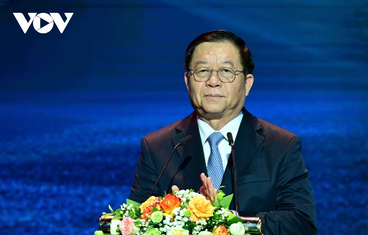 Đồng chí Nguyễn Trọng Nghĩa, Ủy viên Bộ Chính trị, Bí thư Trung ương Đảng, Trưởng Ban Tuyên giáo và Dân vận Trung ương phát biểu tại Lễ trao giải.